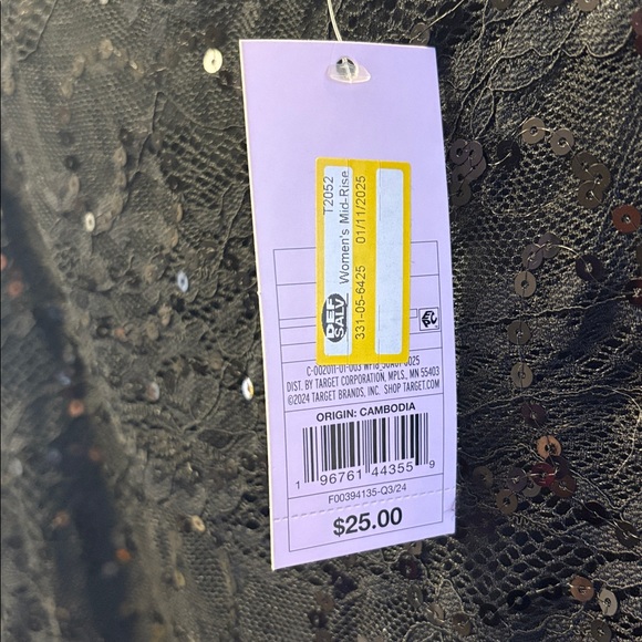 NWT Wild Fable Sequin Sheer Midi Skirt Black Size XL - Picture 3 of 7